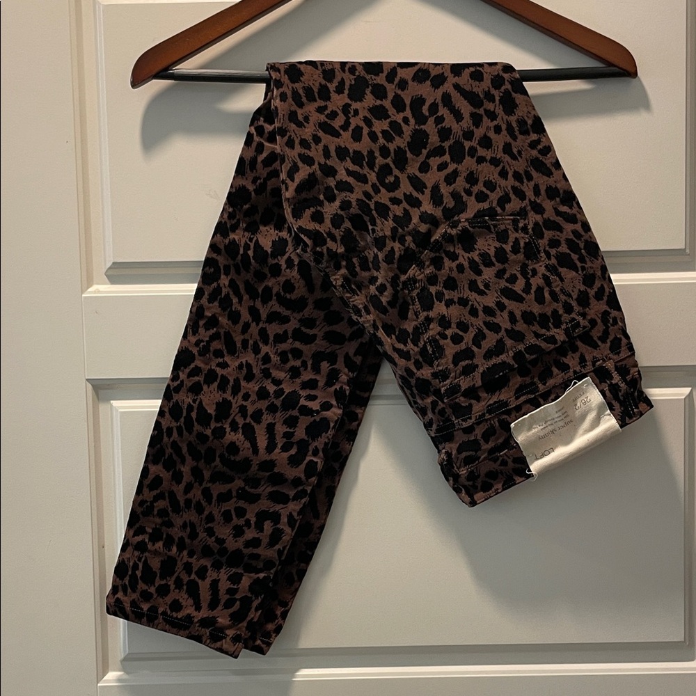 LOFT Brown and Black Animal Print Pants